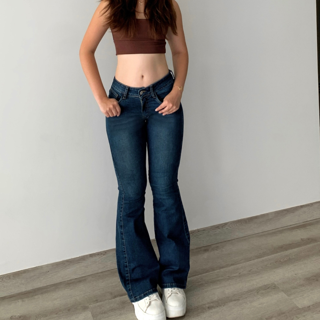 Low Rise Flared Azul