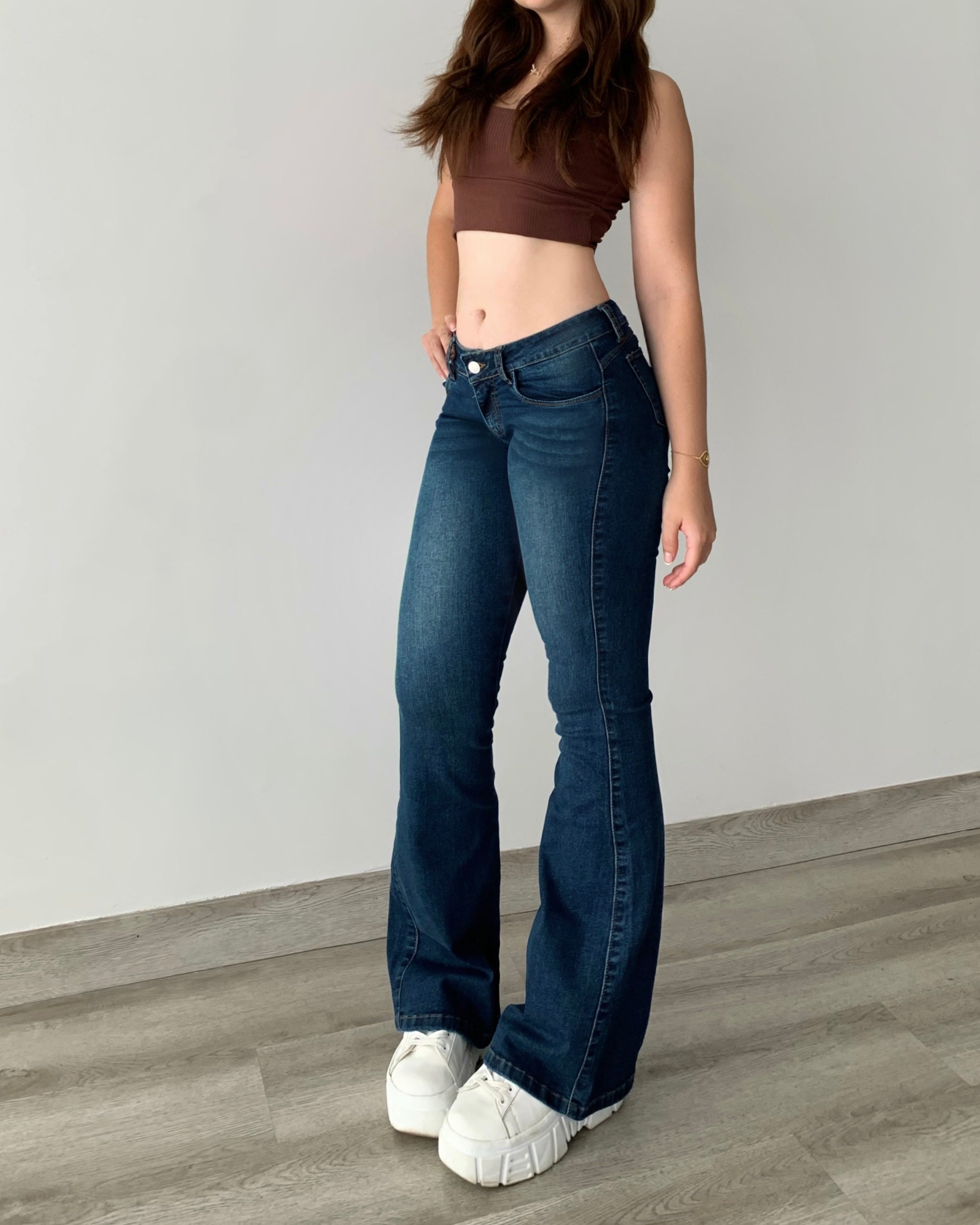 Low Rise Flared Azul