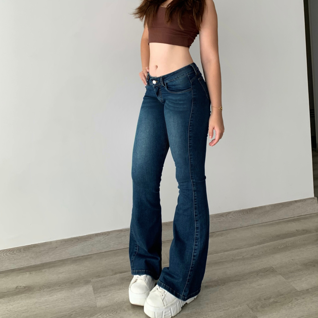 Low Rise Flared Azul