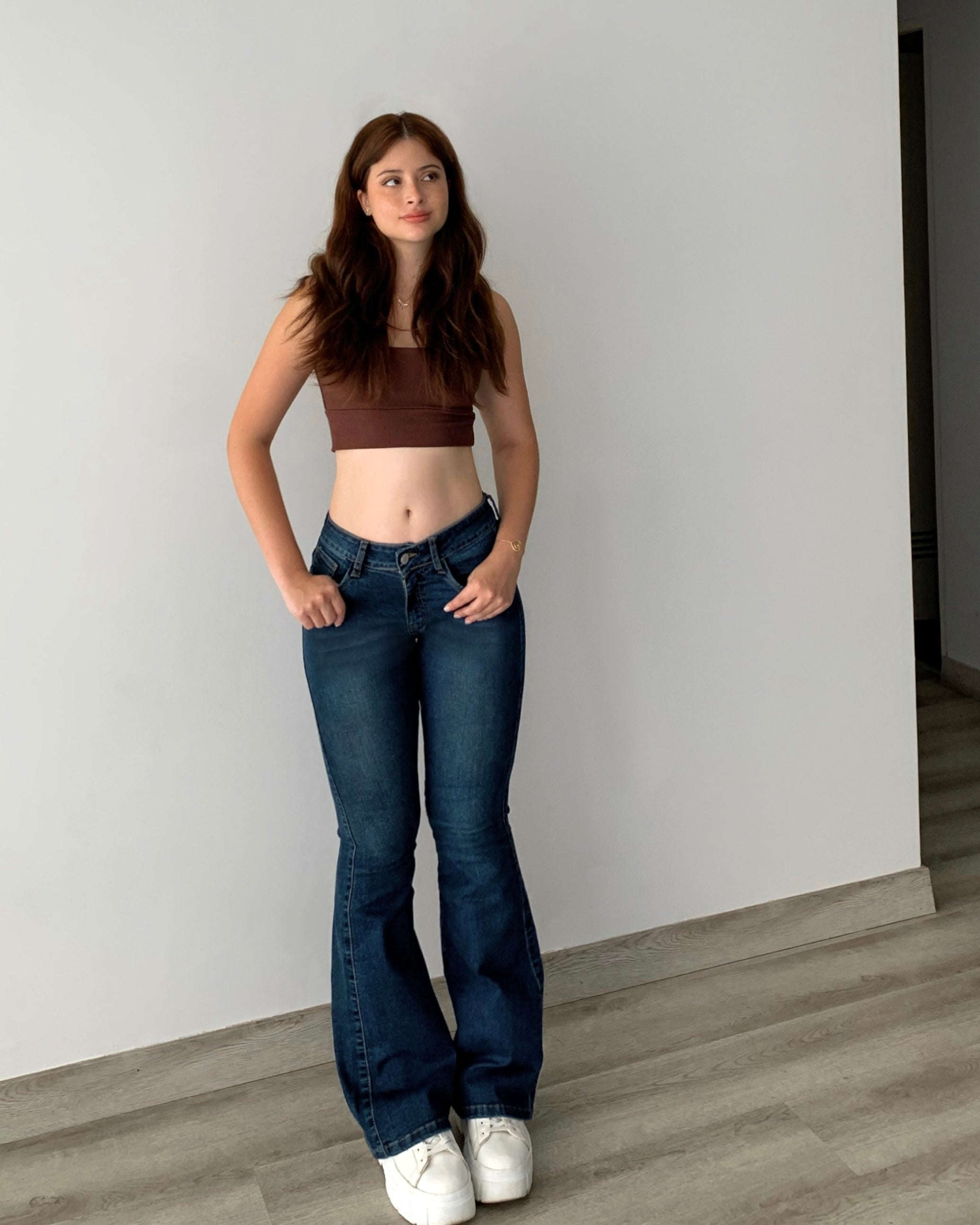 Low Rise Flared Azul